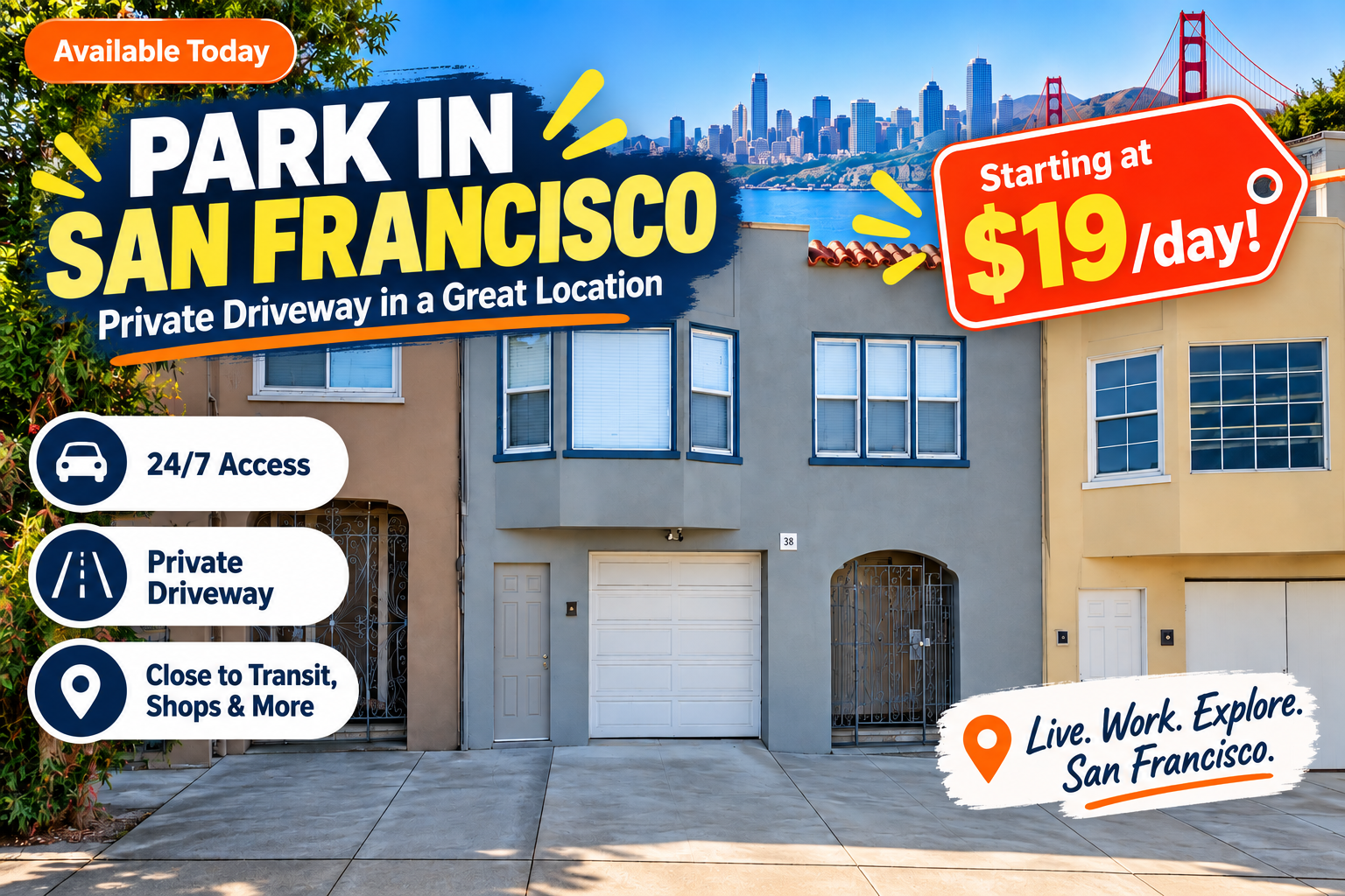 Private Driveway Parking in San Francisco – Available Now